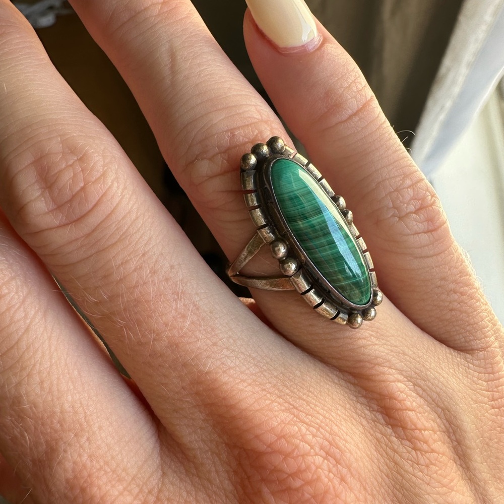 Sterling Silver Malachite Ring